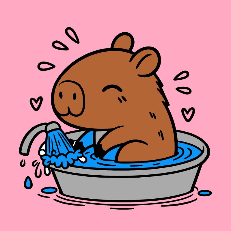 capybara taking a bath