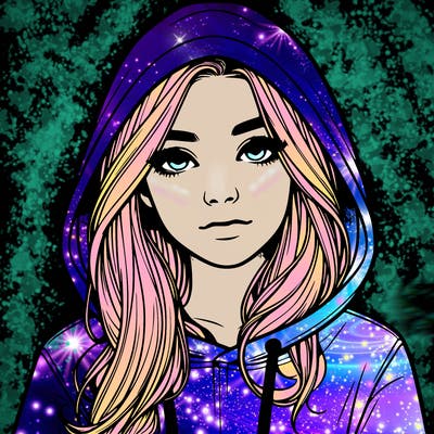 realistic girl with a hoodie