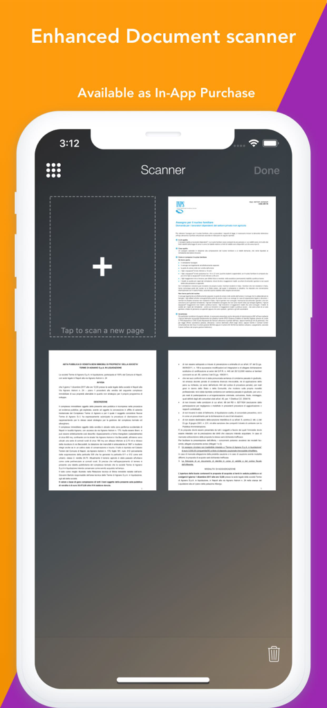 Secret photos KYMS - KYMS document scanner interface showing previews of scanned documents
