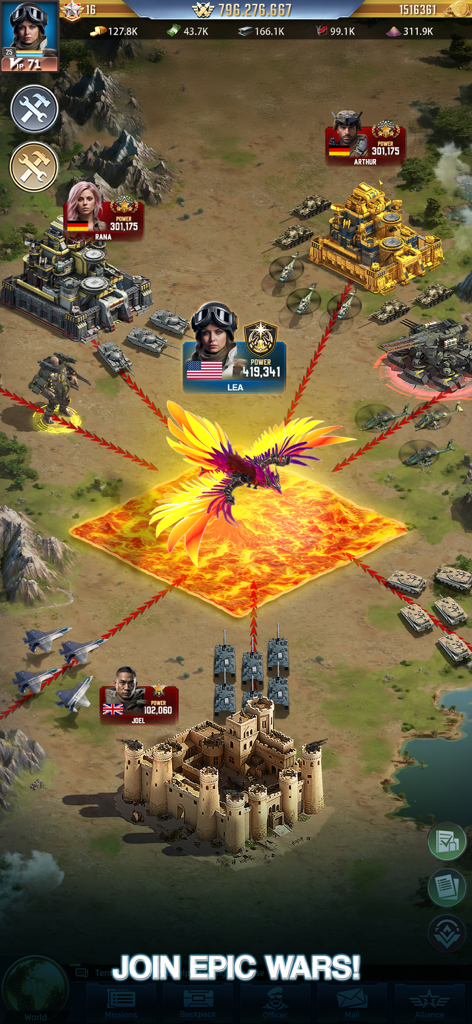 Moderne Kriegsführungs-Schlacht mit Panzern und Flugzeugen in The Grand Frontier