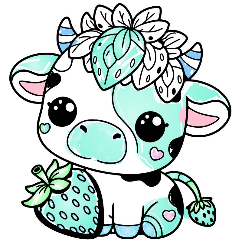 cute strawberry cow