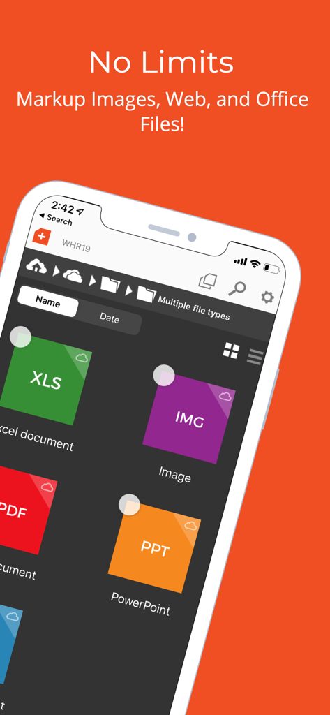 iAnnotate 4 interface showing support for PDF, Excel, and PowerPoint files