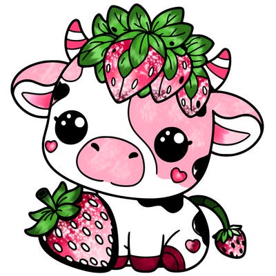 cute strawberry cow