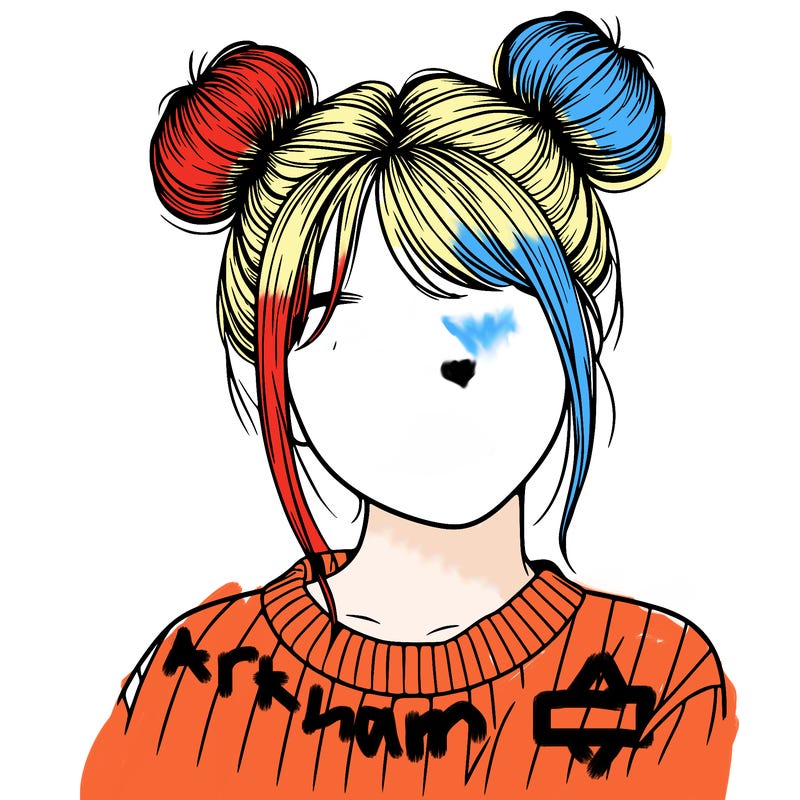 realistic girl with two buns on her head