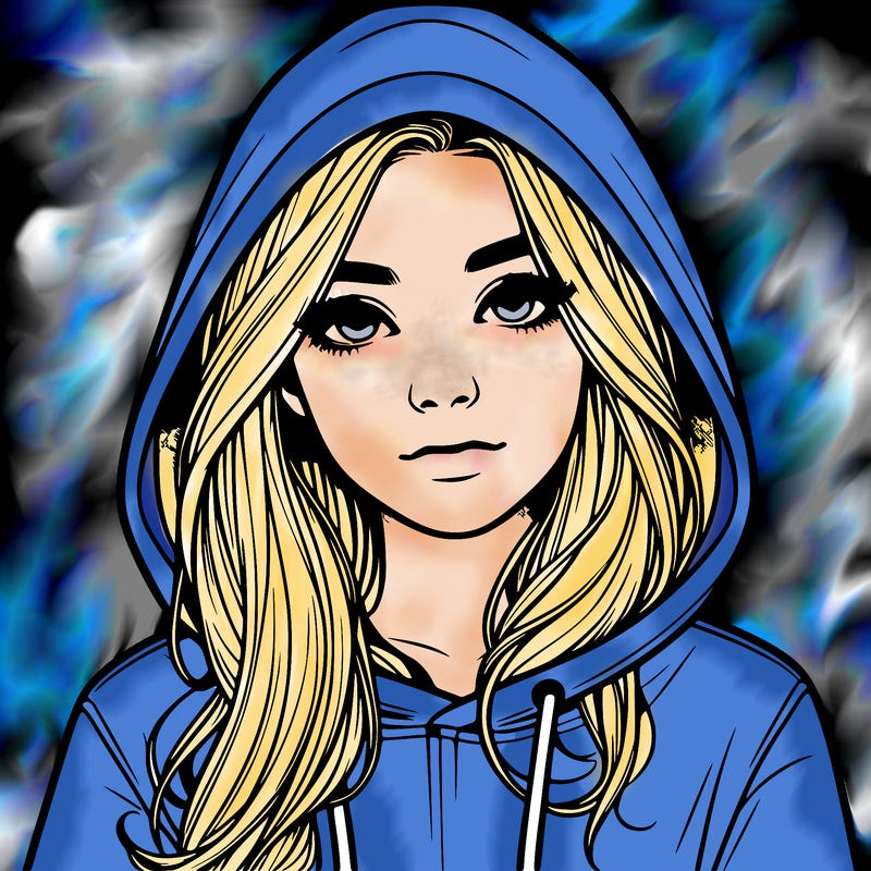 realistic girl with a hoodie