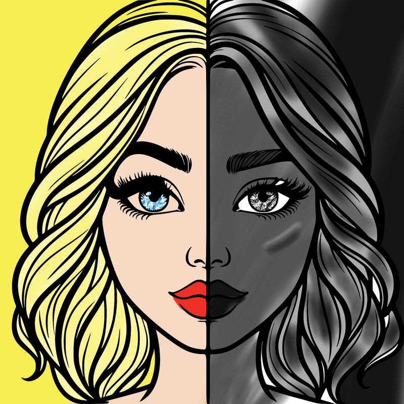 realistic girl split half