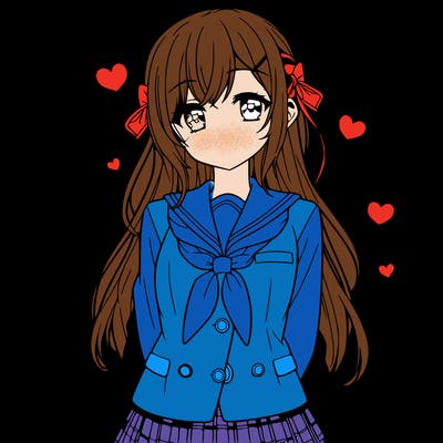 anime girl with school uniform