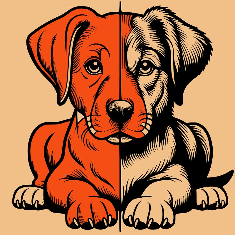 realistic dog split picture