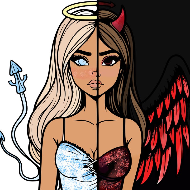 devil vs angel realistic girl
