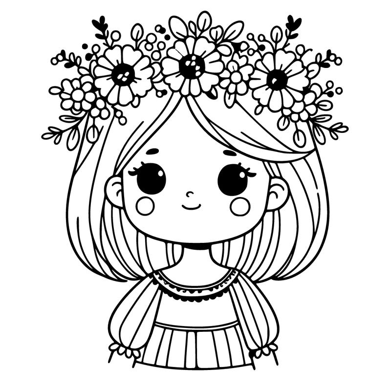 girl with flowers crown