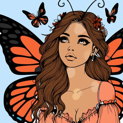 butterfly fairy realistic girl