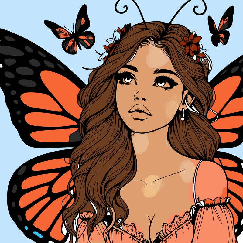 butterfly fairy realistic girl
