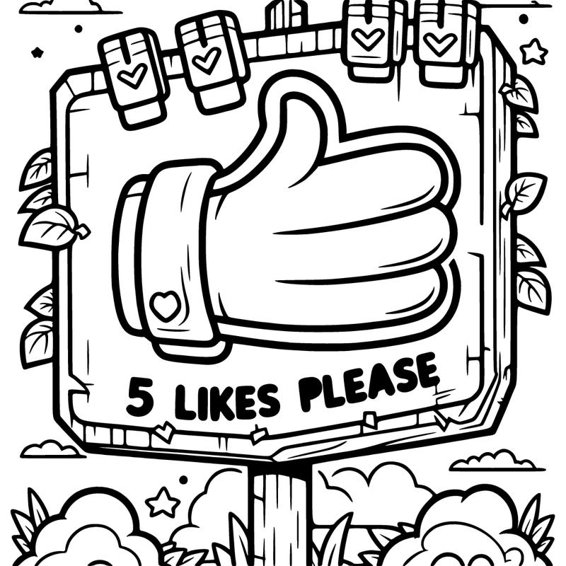 a sign with 5 likes pls but clean lines