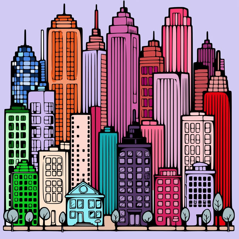 a city with skyscrapers