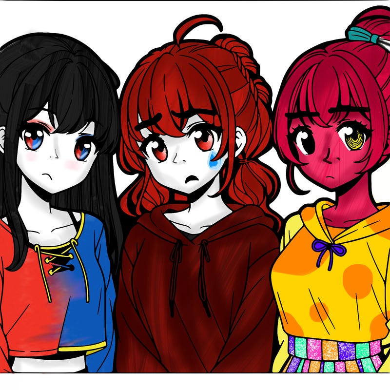 three girls anime