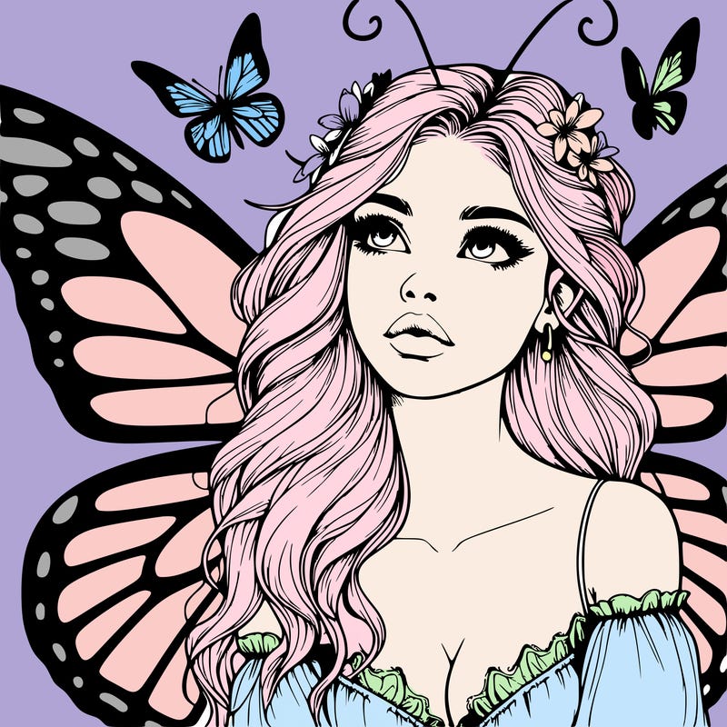 butterfly fairy realistic girl