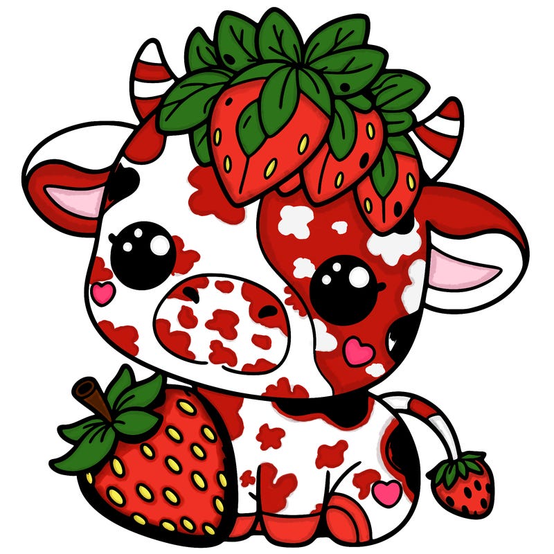 cute strawberry cow