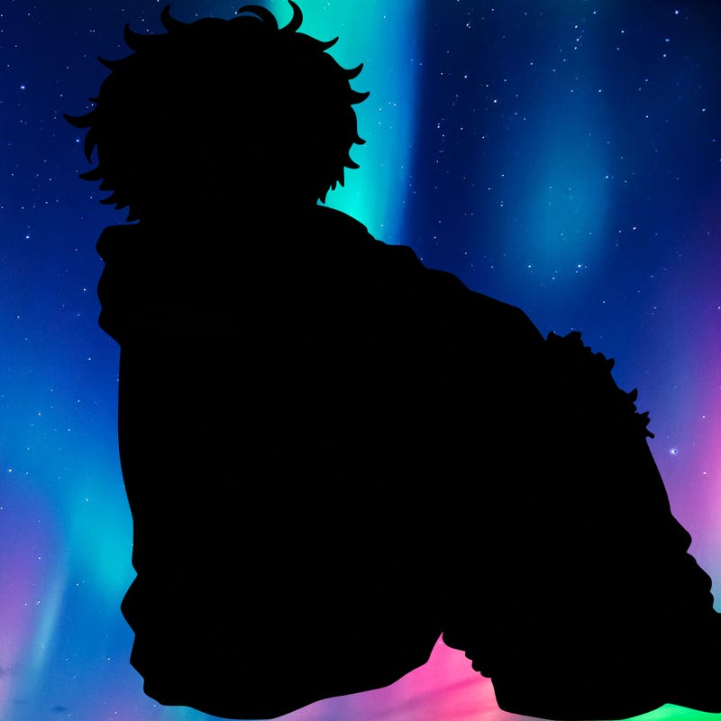 a male hoddie ripped jeans messy hair anime