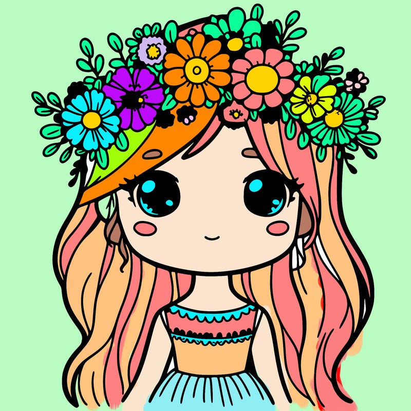 girl with flowers crown