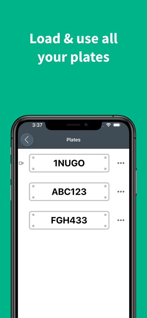 Inugo Parking - Manage multiple vehicle license plates in the Inugo Parking app