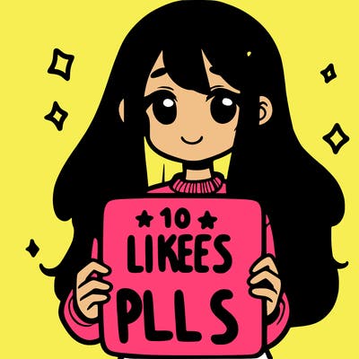 girl holding a sign that says 10 likes pls