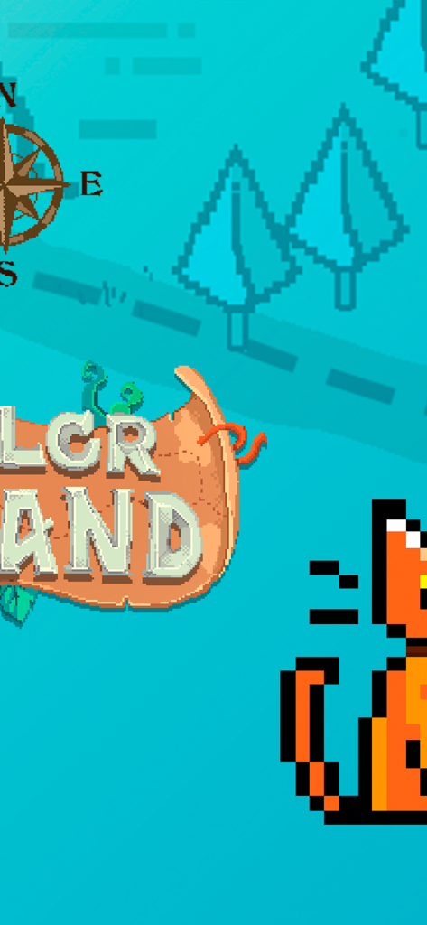 Color Island: Pixel Art Puzzle - Logo for Color Island Pixel Art Puzzle featuring a pixelated orange cat and compass