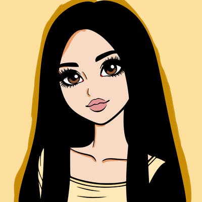 realistic girl with straight and long hair