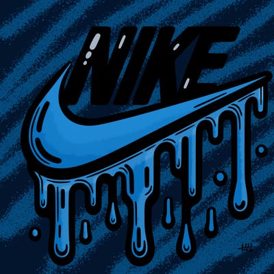 dripping nike logo