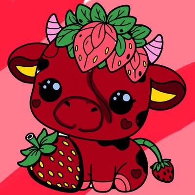 cute strawberry cow