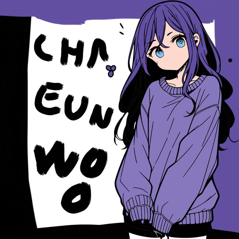 manga teen girl  in a sweater and baggy pants