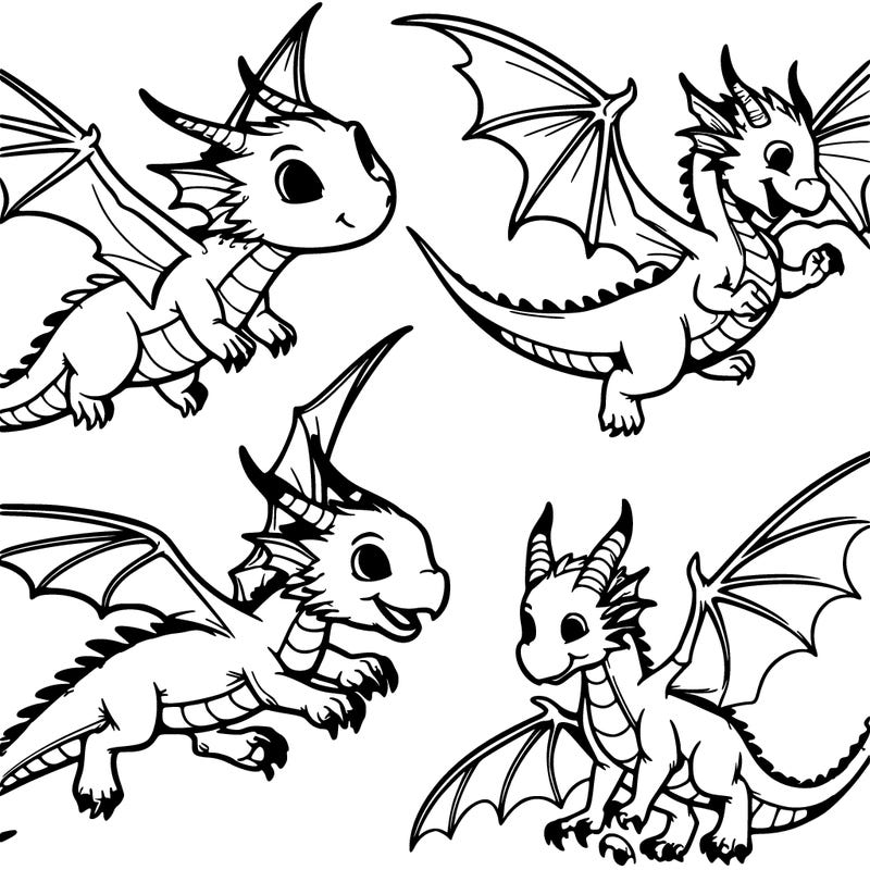 dragons flying around