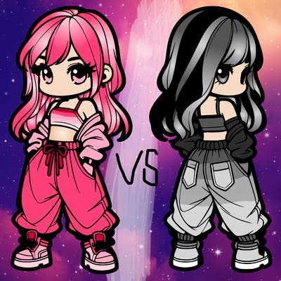 girl in crop top and baggy pants