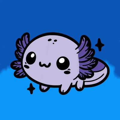 cute easy baby axolotl