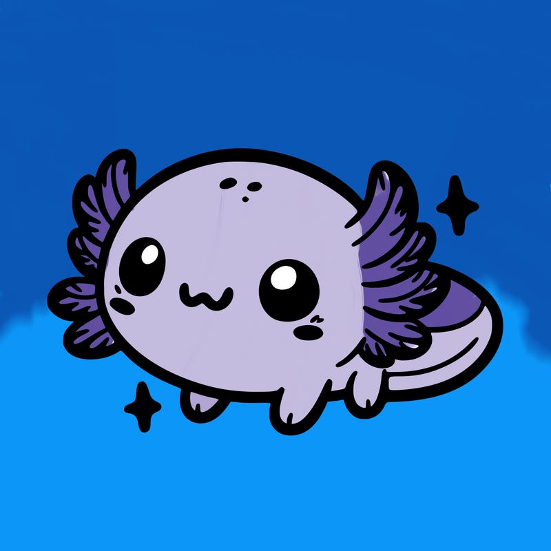 cute easy baby axolotl