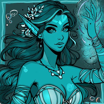 realistic elven woman glow magic wild chaos