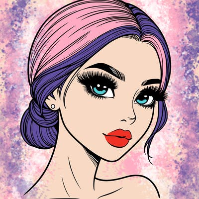 realistic girl with lashes