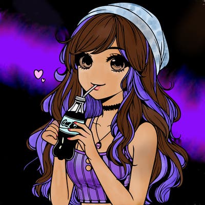 realistic girl drinking coke