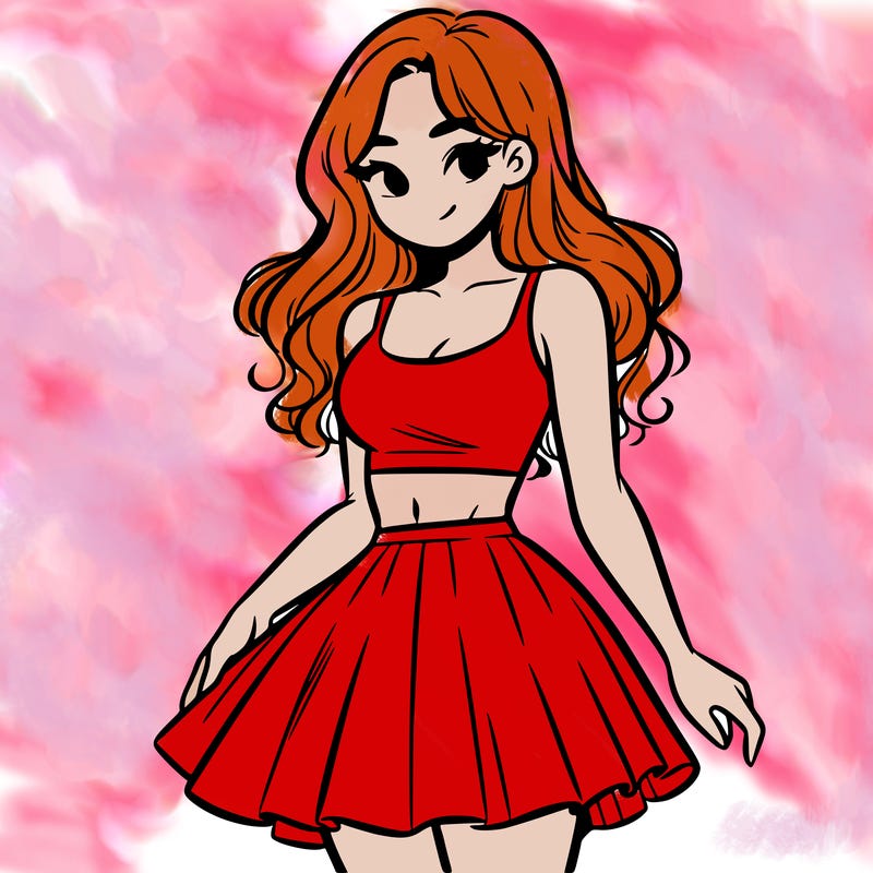 woman in a skirt and crop top