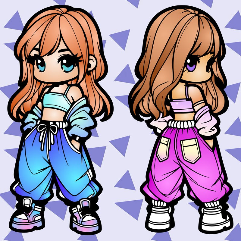 girl in crop top and baggy pants