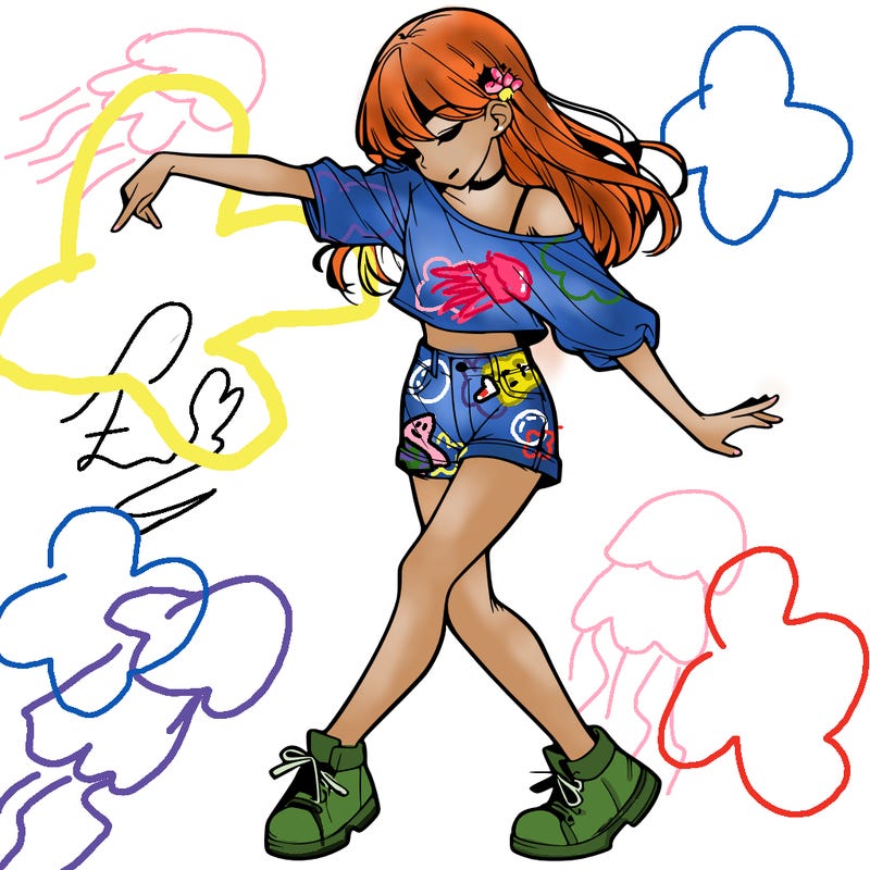 realistic girl danceing