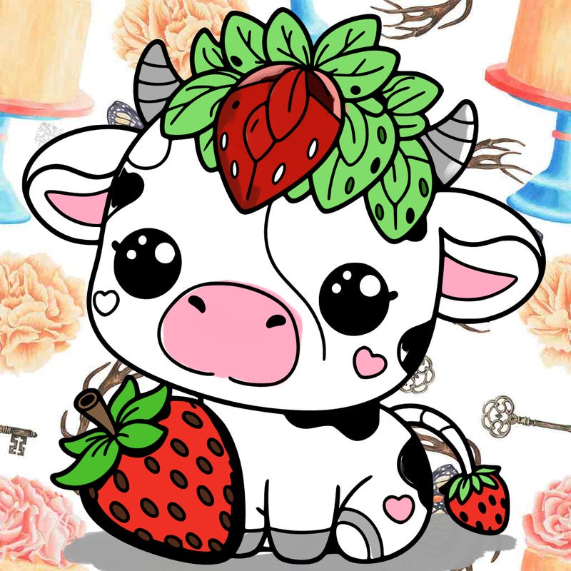 cute strawberry cow