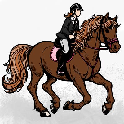 a horse with rider realistic