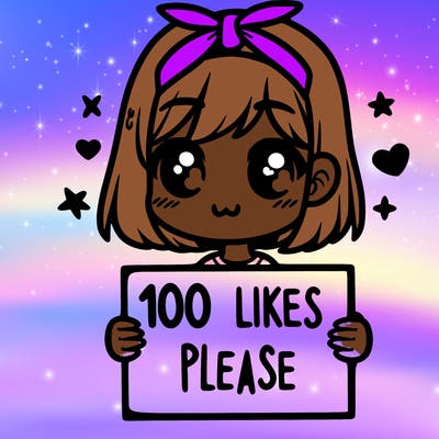 girl holding sign saying 100 likes please