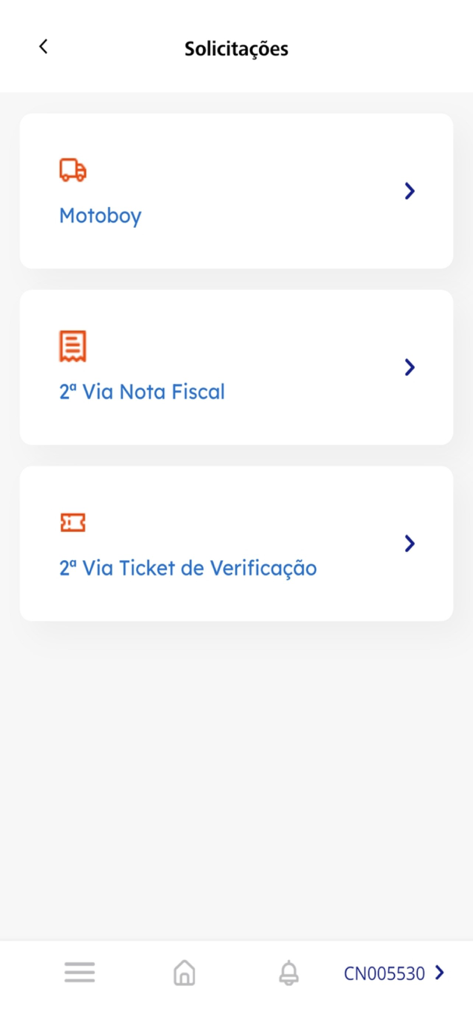+ZEISS - Interfaccia dell'app mobile +ZEISS che visualizza la schermata Richieste con opzioni per il monitoraggio del Motoboy, la seconda copia della fattura e i biglietti di verifica.