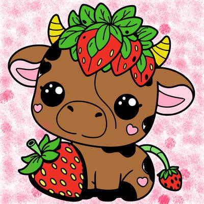 cute strawberry cow