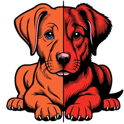 realistic dog split picture