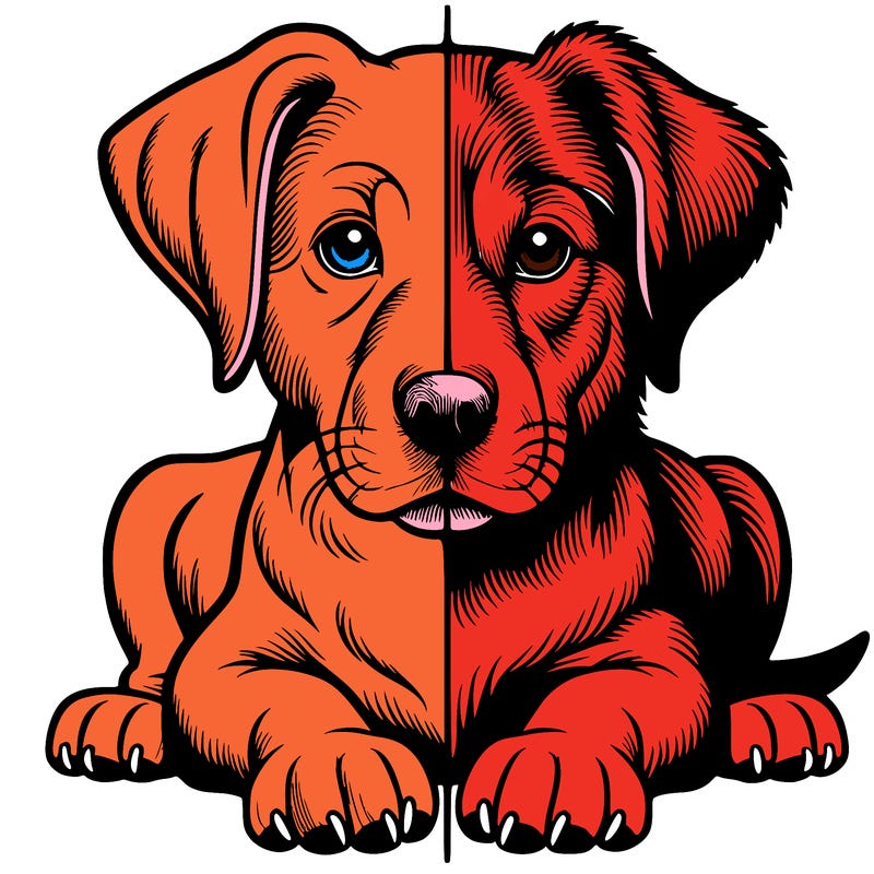 realistic dog split picture