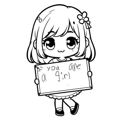 a cute girl holding a blank sign