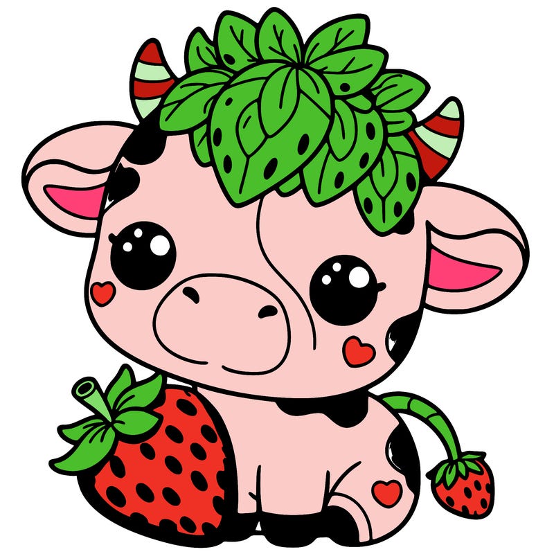 cute strawberry cow