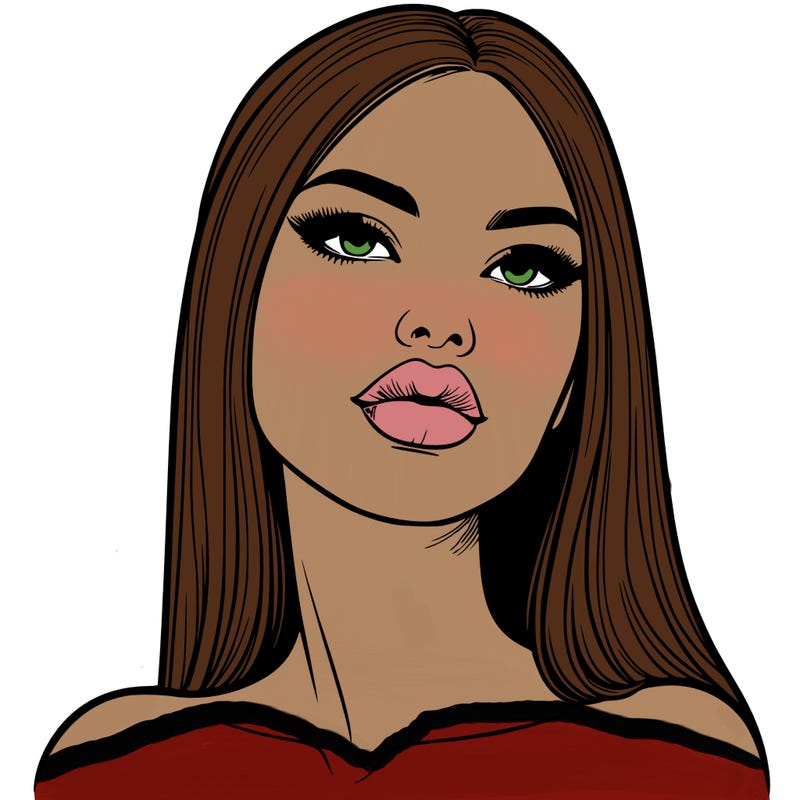 realistic woman with full lips
